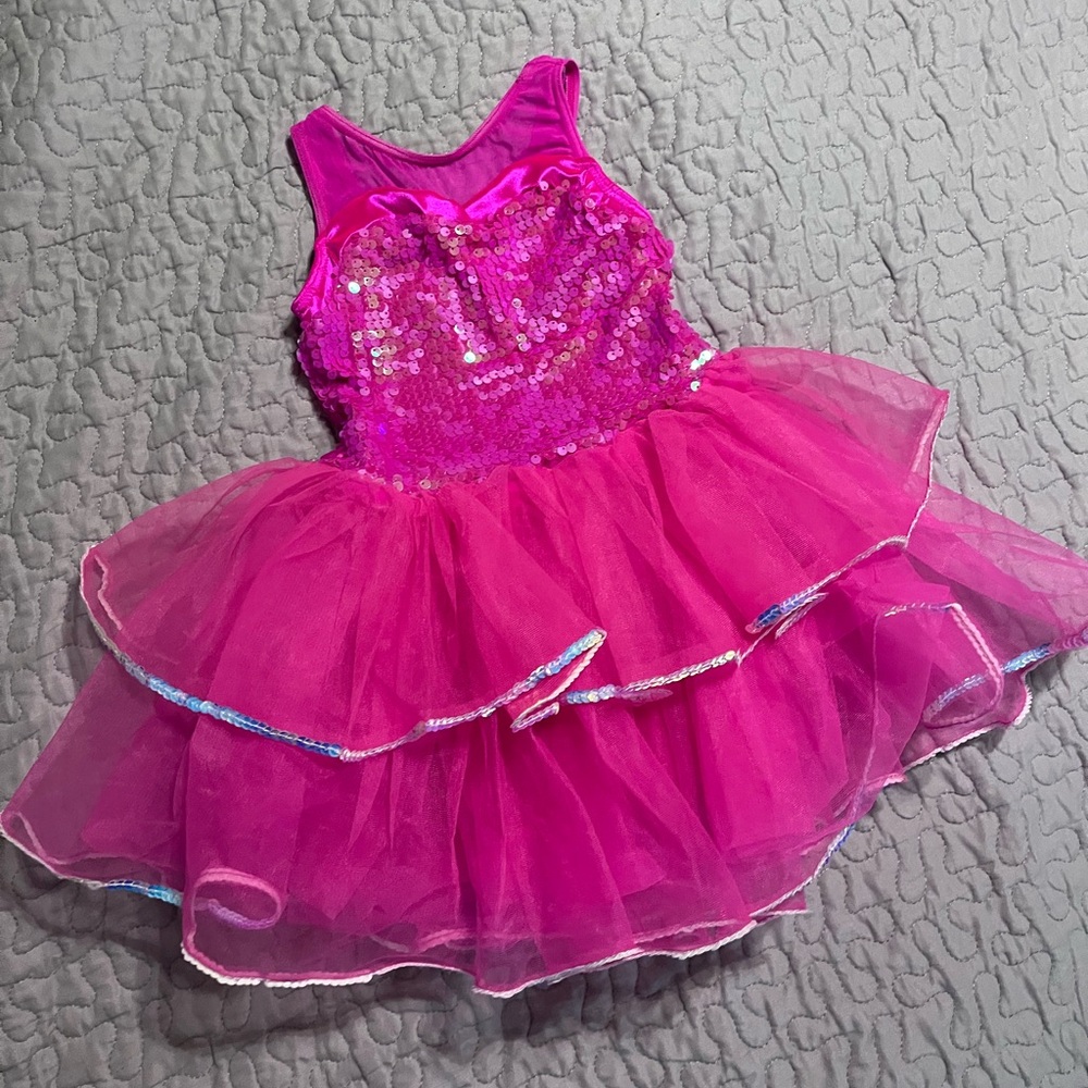 Sparkling Pink Sequin Kids Costume Dress